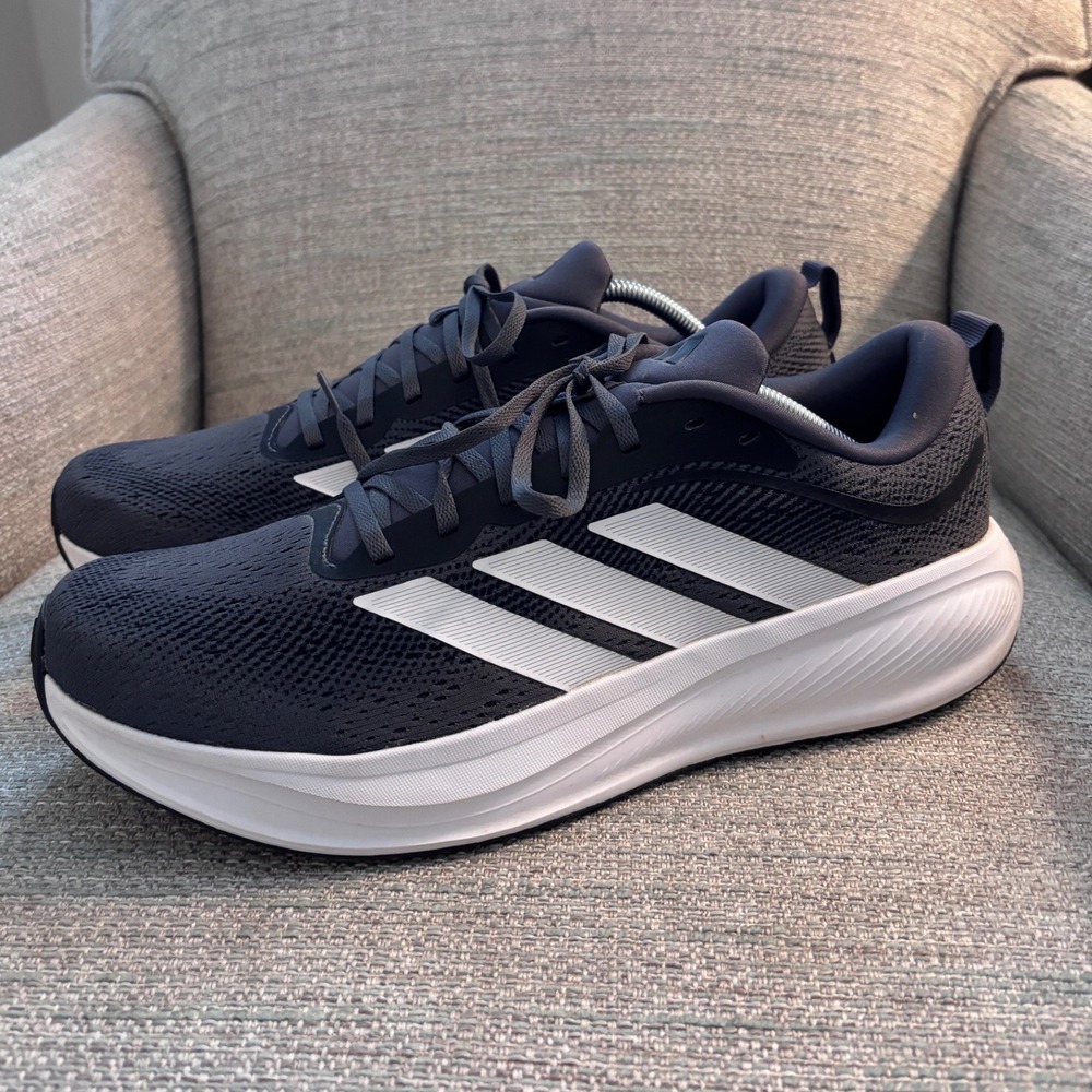 Adidas Duramo Speed Mens Running Shoes Sneakers Carbon Grey White KJ1772 Size 12